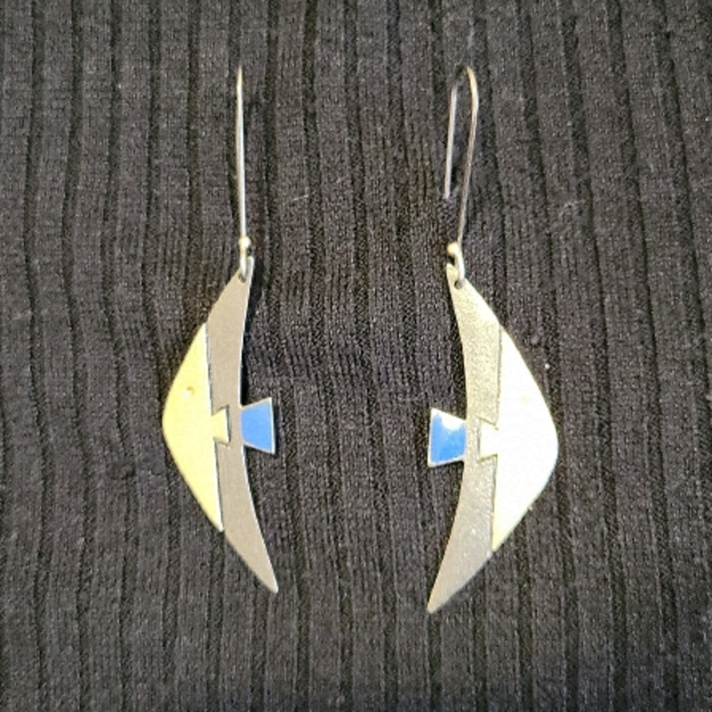 Artisan-made 925 Sterling Silver Fish Dangle Earrings